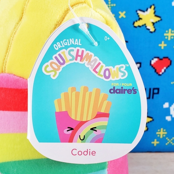 Squishmallow Codie the Rainbow Fries 8" [ 2021 ] UltraSoft Claire's Food Plush - Picture 10 of 12